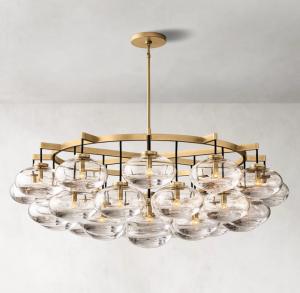 China Bulb Type Incandescent Antique Farmhouse Chandelier Glass Ceiling Light Classic Style on sale