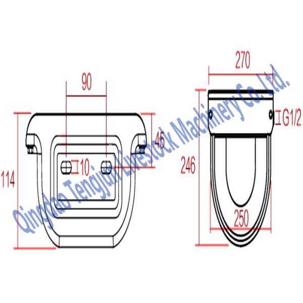 High Flow Rate Cattle Water Bowls Brass And Plastic Valve High Capacity
