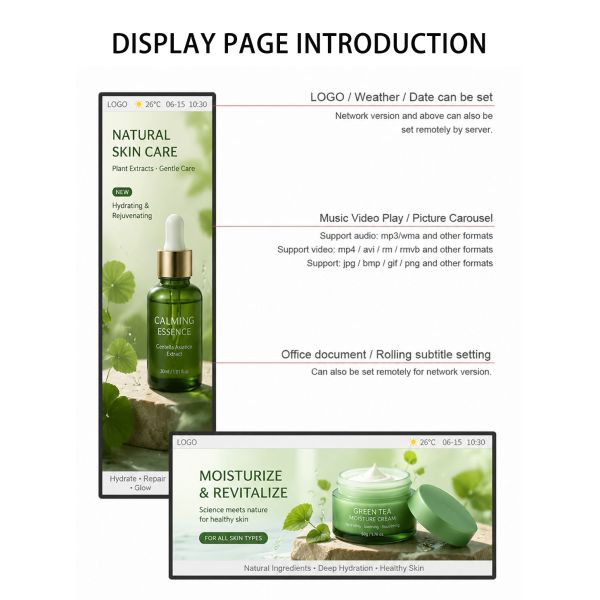 34 Inch Smart Android Bar Display for Interactive Shelf Edge Screen and Retail Digital Signage Player
