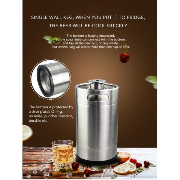 High Reusable 5 Litre Mini Beer Kegs , SS304 5 Liter Mini Keg Home Brew