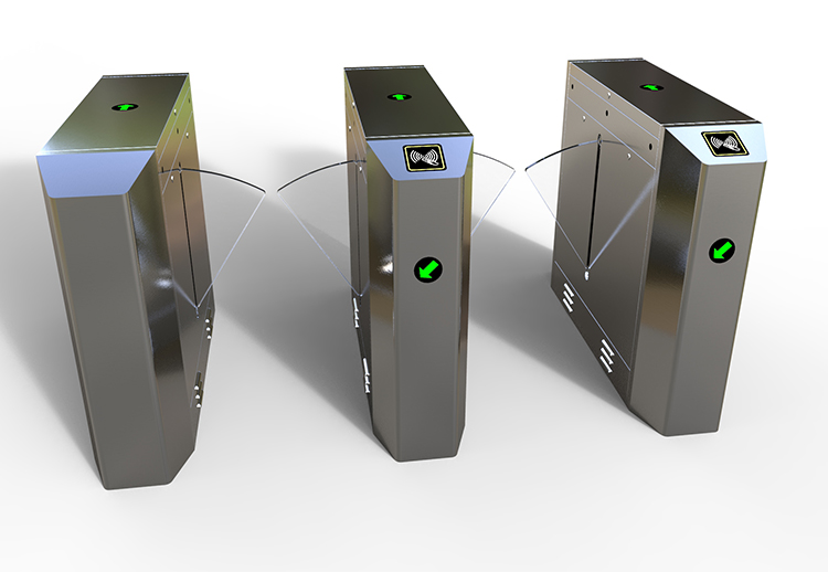 Automatic Revolving Pedestrian Access Electric Vertical Swing Flap Barrier Turnstile Security Gate