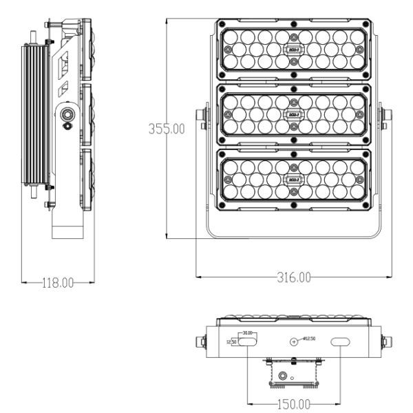 Narrow Beam LED Flood Lights Project Box 300W High Mast LED Lighting