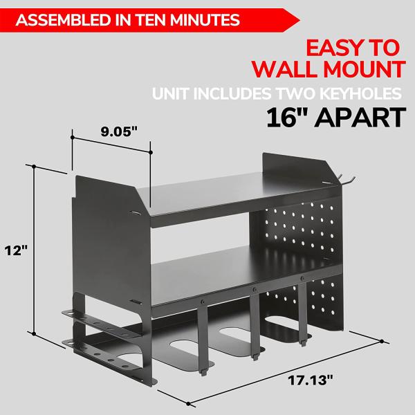 Tool Storage Rack Heavy Duty Metal Wall Mount Shelf Storage Box with Plant Fiber Type