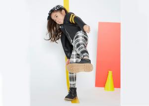 Buy cheap Classical Kids Girls Clothes Girl Fashion Suit Black And White Grid Stripe Pattern product