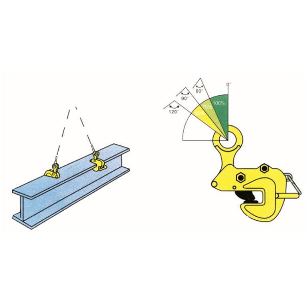 Horizontal Clamp with Lock Device / Spring-load Tightening Lock Mechanism / 0.5 ton - 5 ton