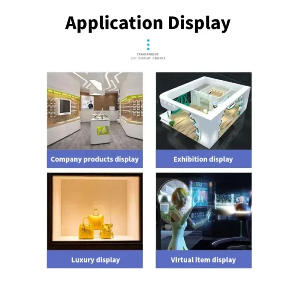 Custom 400cd/M2 Transparent Lcd Screen 55 65" 75" 86 Inch