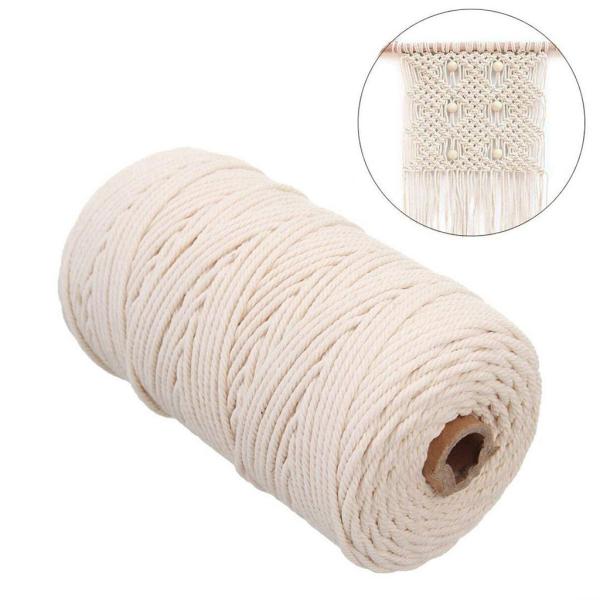 Wholesale wall decorative Diy Handmade Braided rope 100% Natural Cotton white macrame cord twisted cord
