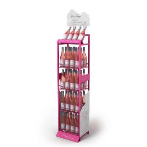 China New Display Idea Metal Bottle Wine Display Rack Cocktail Display Stand for Pub on sale