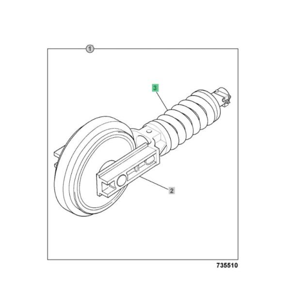 JCB JS220 Undercarriage Spare Parts Track Adjuster 215 12231 Spring Recoil JCB JS220 Undercarriage Spare Parts Track Adjuster 215 12231 Spring Recoil