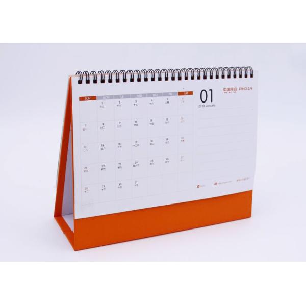 Spiral Customized Self Standing Desk Calendars Duplex Board For Gift Promotion