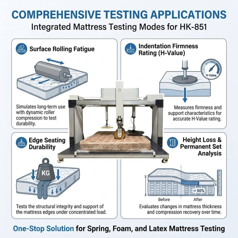 Factory Price Mattress Rolling Durability Testing Equipment Supporting EN 1957 ASTM F1566 Standard