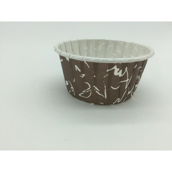 Chocolate PET Coated Muffin Baking Cups High Temperature Food Grade Paper