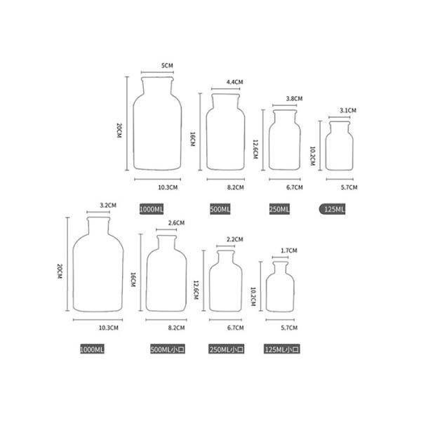 Transparent Round Glass Vase Elegant Feature Customized Service