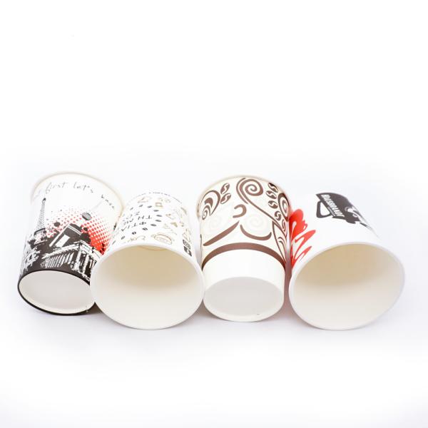 Custom Printed Biodegradable Paper Coffee Cups Disposable 6 Oz For Hot Drinks