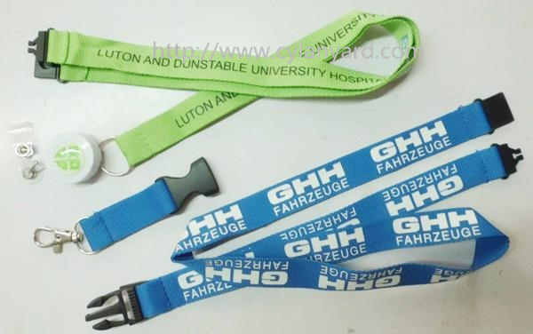 Office id badge stretchable reel lanyard, employee id card badge lanyards,