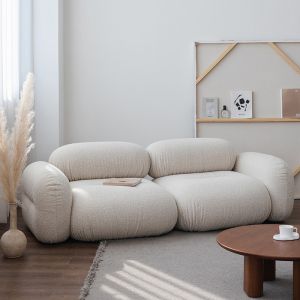 China Single Modern Living Room Sectionals Sofas Teddy Fleece Material on sale