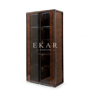 China Modern Luxury Veneer Glass Door Cabinet on sale