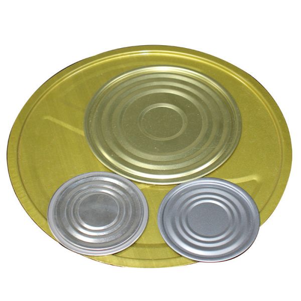 BPA Free Electrolytic Tin Plate Can Lids With Organogold Coating 300# 73mm 82.2mm Size