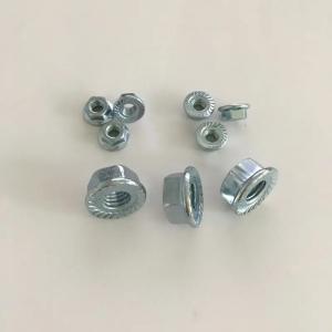 China Blue-white Zinc Carbon Steel Stainless Steel Din6923 Hex Flange Nuts on sale