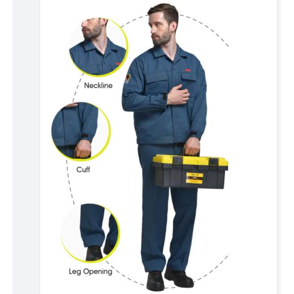 Electrical Engineer Safety Work Uniforms with Inherently Flame Retardant Fabric for Arc Flash Protection, NFPA 70E Standard, Lightweight and