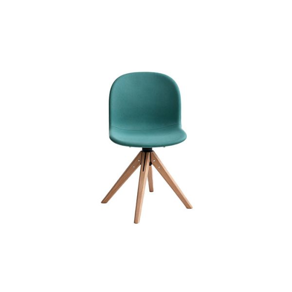 Swivel Fabric Upholstered Restaurant Dining Chairs Solid Beech Wood Legs For Hotel