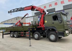 China Sinotruk HOWO 8x4 12 Wheeler 40T Cargo Lorry With XCMG Telescopic Knuckle Crane on sale