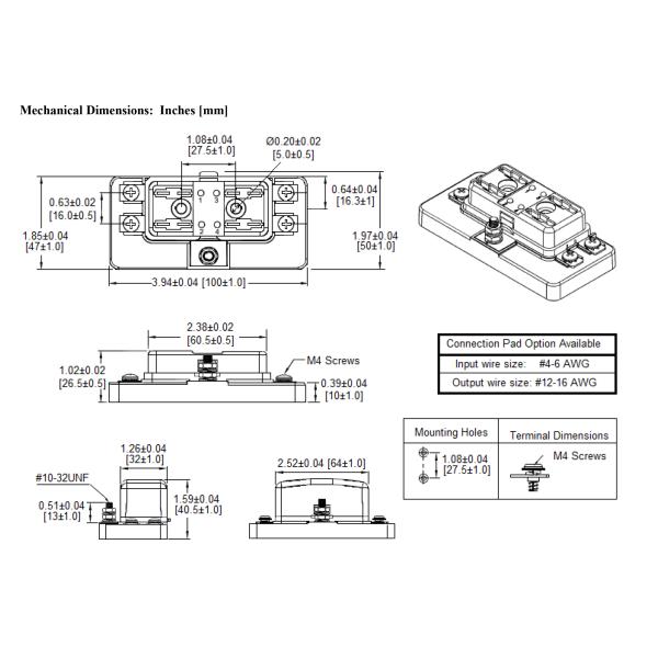 Tin Plated Screw Terminals 4 Way Car Automotive Standard Blade Fuse Boxs With Indicating LED