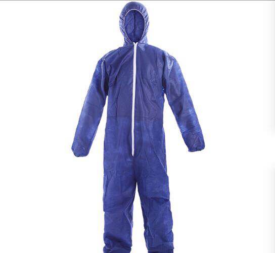 Blue PP Disposable Protective Coveralls , Type 5 / 6 Disposable Work Suits