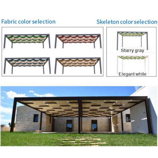 New anti-UV segmented wavy telescopic sunshade rain canopy sailcloth