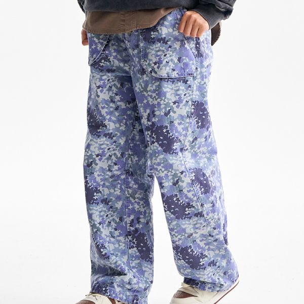 Custom Logo Sweatpants Canvas 100% Cotton Windproof Breathable Cargo Pants Men Loose Wide Leg Tactical Elastic Waist Workwear