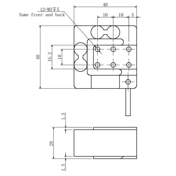 Aluminum 50n 3 Axis Force Sensor , 0.2% Load Cell Pressure Sensor