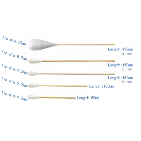 Medical 3" 4" Bamboo Cotton Buds Stick Tipped Swab Disposable Cleaning Hospital