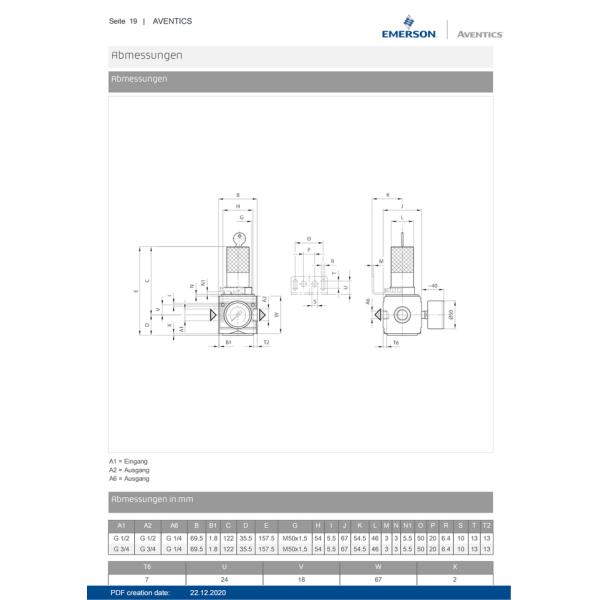 AVENTICS Pressure Regulator Serie NL4-RGS-0821302581