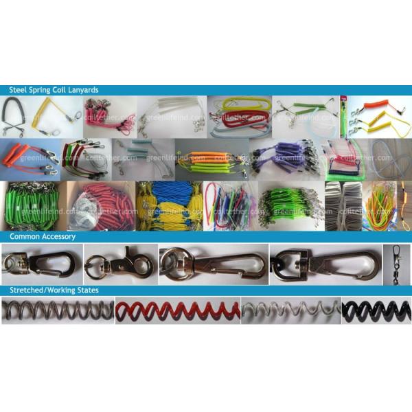 Elastic Safety Lanyard Coiled Tether Strap W/Metal Snap Hooks