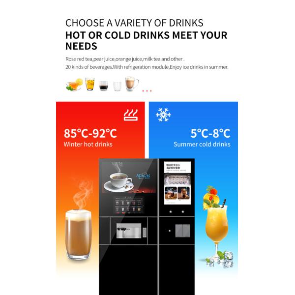 Ice Maker Included In Floor Standing Coffee Machine For Refreshing Coffee Creations