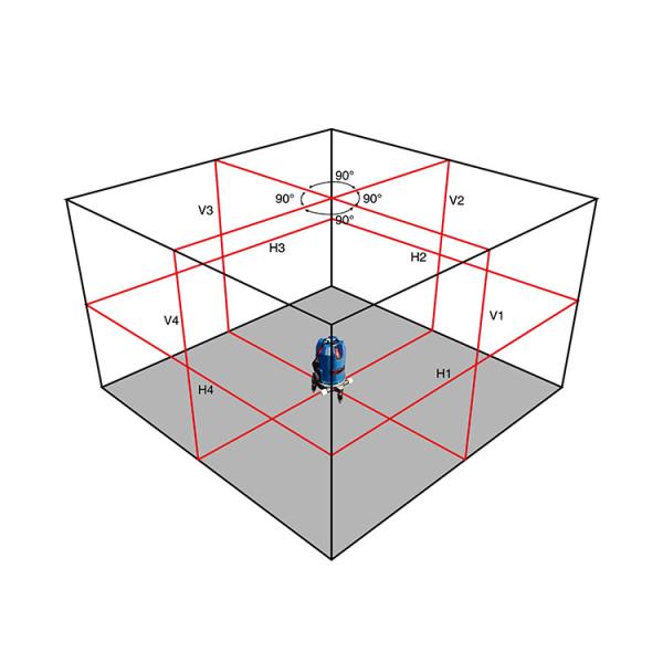 Portable 3D Multiline Laser Level With Red Beam 8 Line Waterproof