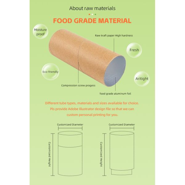 Custom Sizes Spice Paper Tubes Packaging Cardboard Container for Salt Pepper Seasoning