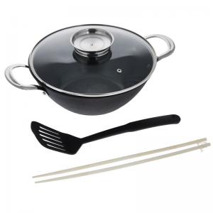 China Pre-seasoned light cast iron wok pan on sale