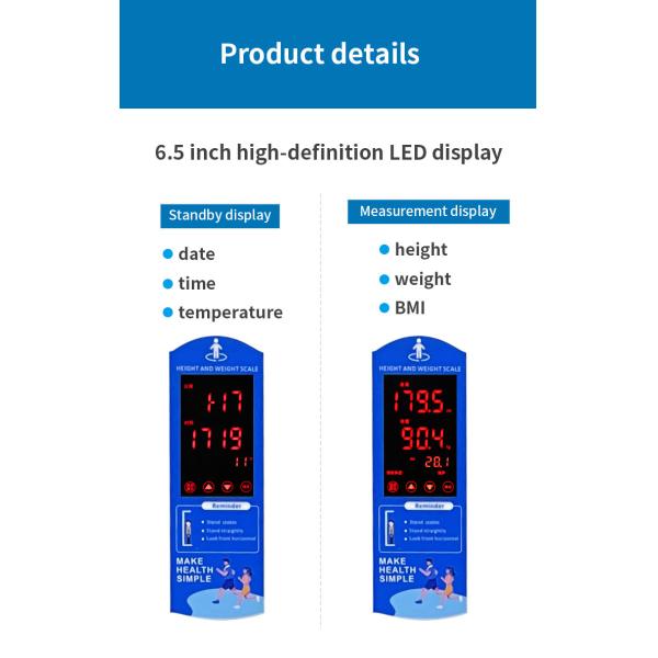 Ultrasonic Height Weight Bmi Machine , No Touching A Single Button Portable Bmi Machine
