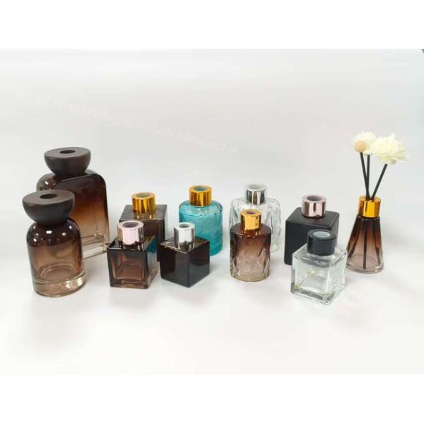 Good Sealing Brown Aromatherapy Glass Jars Bottle Flat Top Cap