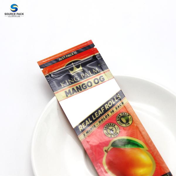 Pre Roll Cigar Packaging Blunt Wrap Three Side Sealed Moisture Proof Plastic Bag