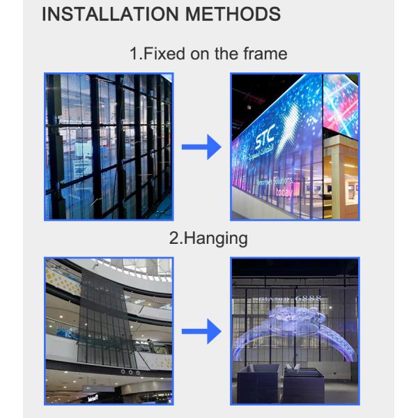 Adhesive Glass Transparent LED Display Screen For Advertising Outdoor