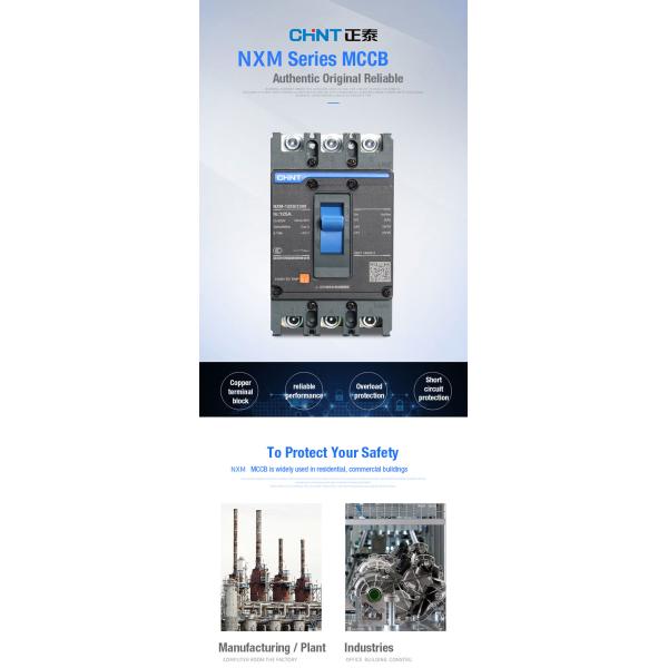 Chint NXM Molded Case Circuit Breaker 3 Pole 4 Pole NXM-63 125S 250S 400S 630S 380V 415V Icu up to 50kA