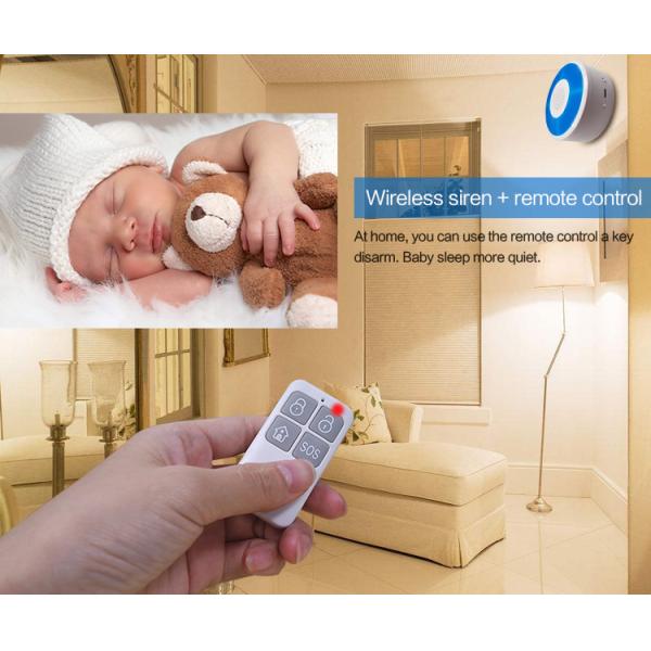 CE FCC Indoor Strobe Siren Alarm System 20 Wireless Zones Remote Control