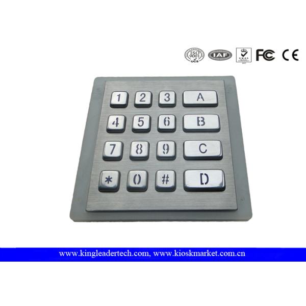 Illuminated Metal Keyboard With 16 Numbers IP65 Waterproof Keys