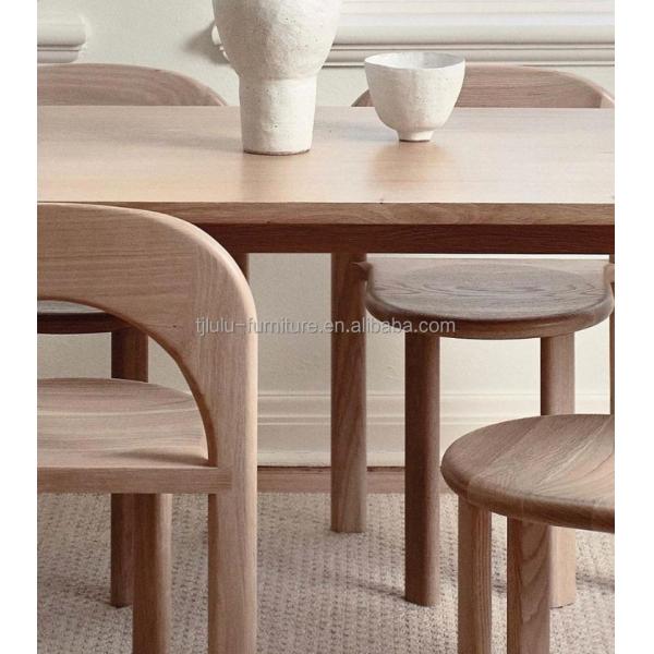 NO Folded Natural Solid Wood Dining Stackable Chair OEM Service Accepted