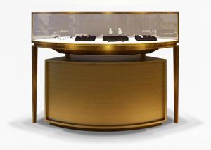 China Luxury Veneer Stainless Steel Jewellery Shop Display Counters / Jewellery Display Cases on sale