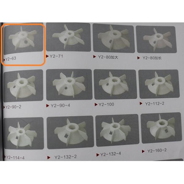 Plastic PP Material Water Pump Parts Y2 Fan Blade Fit 63# Frame Three Phase Motor