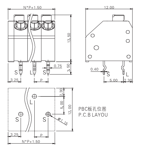 Spliceable Screwless PCB Quick Connect Terminal Pitch 3.5mm Multi Colored