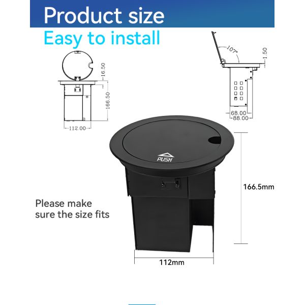 Embedded Desktop Cubby Connectivity Box for AV Audio Visual Accessory